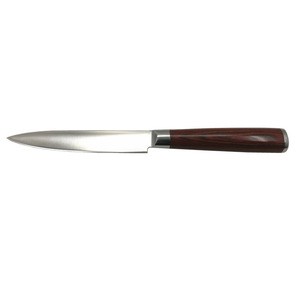 Cerasteel 5 inch Utility Knife with Red Pakka Wood Handle Kitchen Knife Ceramic Steel Alloy with long-lasting sharpness