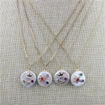 CH-CKN0132 freshwater pearl with cz necklace,round pearl cz pendant with fine chain necklace,handmade diy jewelry wholesale