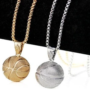 CH054 Huilin Golden 3D Basketball Necklace Hip hop Chain Necklace Women and Men Jewelry