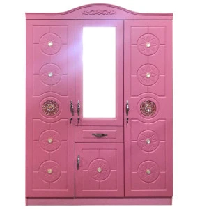cheap korean mirror PVC white cloth closet cabinet modern bedroom 2 door mdf wardrobe design