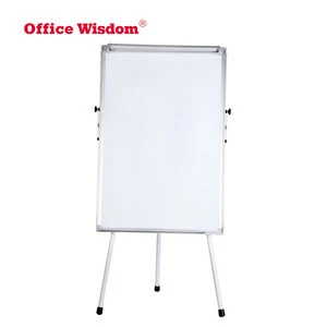 Cheap office school supplies magnetic flip chart whiteboard with retractable arms play frame white stand tripod flip chart easel