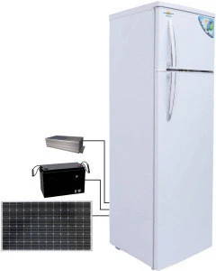 Cheap price solar panel/battery/converter three in one Solar Refrigerator for home use