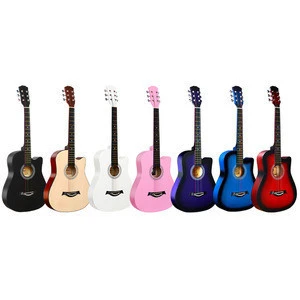 Cheap Wholesale Price Wood Acoustic Guitar Colorful For Beginner
