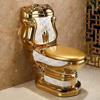 China Chaozhou Factory Direct Price  washdown Siphonic Wc Ceramic One Piece two pieces Color Gold Toilet For Sale