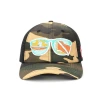 China Factory Cotton 6 Panel Adult Laser Cutting Holes Hat Embroidery Patch Camouflage Baseball Cap