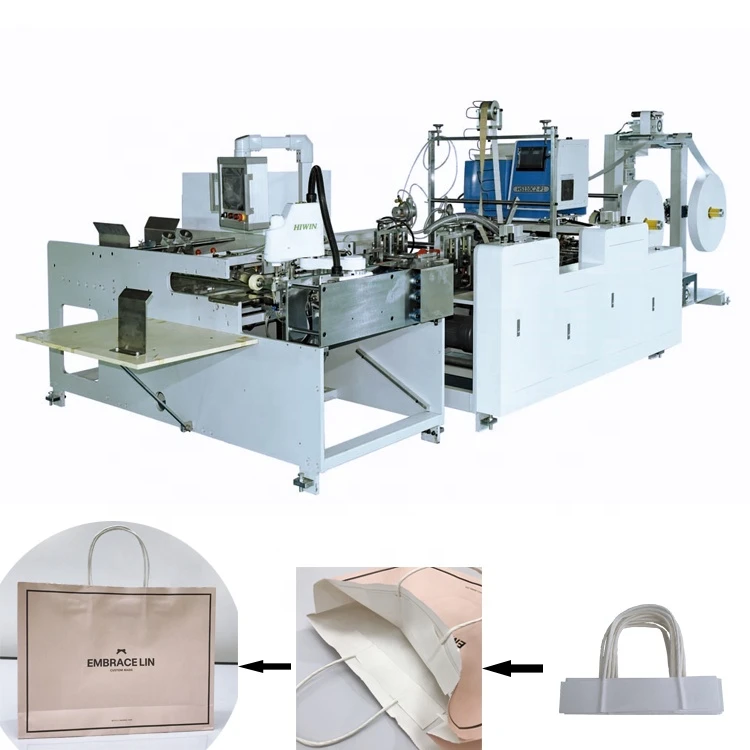 China first manufacturer automatic twisted paper rope handle making combined pasting machine