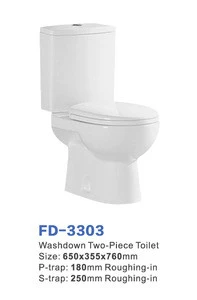 China Sanitary Ware Dual Flush Wc Water Saving White Ceramic Bathroom Washdown Two Pieces  Toilet With Slow Close Seat Cover
