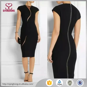 China supplier new design hollow prominent ones body wrap career dress