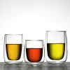 China supplier unbreakable heat resistant transparent double wall glass cups