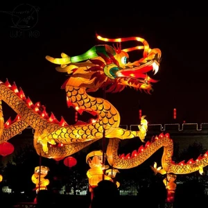 Chinese festival lantern red dragon lantern show