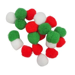 Christmas Decoration Assorted Color Polyester Pompom/Polyester Christmas Pom Poms