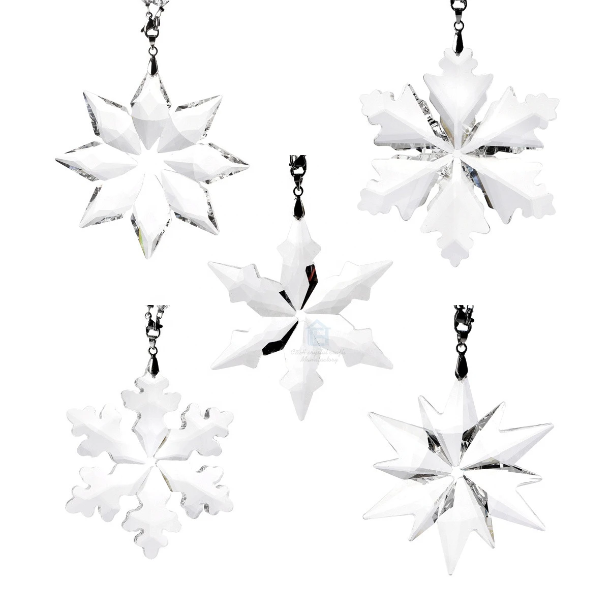 Christmas Snowflake Hanging Crystal ornaments For Christmas Tree Decor and Holiday Gifts