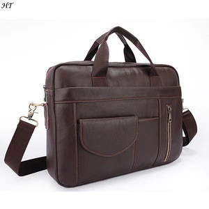 Classical designed full grain genuine leather briefcase men