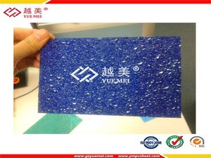 clear and colored unbreakable uv coated soundproof polycarbonate embossed sheet