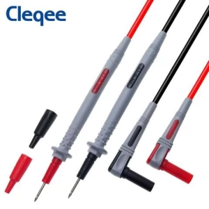 Cleqee P1505B 1000V/10A 150cm Universal Double Silicone wrap with Sharp Needle multimeter probe test lead for Digital Multimeter