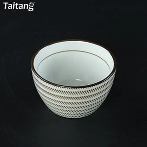 Color brown line cup round ceramic nice cup