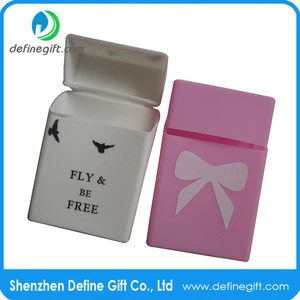 Colorful soft OEM brand silicone cigarette case, silicone cigarette pack cover, silicone cigarette box