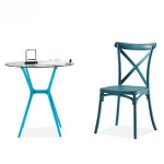 Commercial Furniture Retro Industrial Cross Back Stackable Plastic Dining Chair