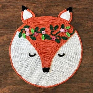 coolwin 2017 crochet fox rug round for home