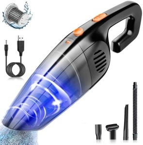Cordless Hand Vacuum Cleaner, 120W Portable Strong Suction, USB Quick Charge Wet and Dry Vacuums, 7000PA Handheld Vacuum Cleaner