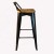 Import Counter Height Bar Stools industrial commercial restaurant metal wooden seat bar stool Chair with Low Back from India