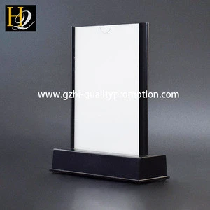 Countertop acrylic led menu holder,acrylic led illuminated display sign holder for bar, led acrylic stand menu holder