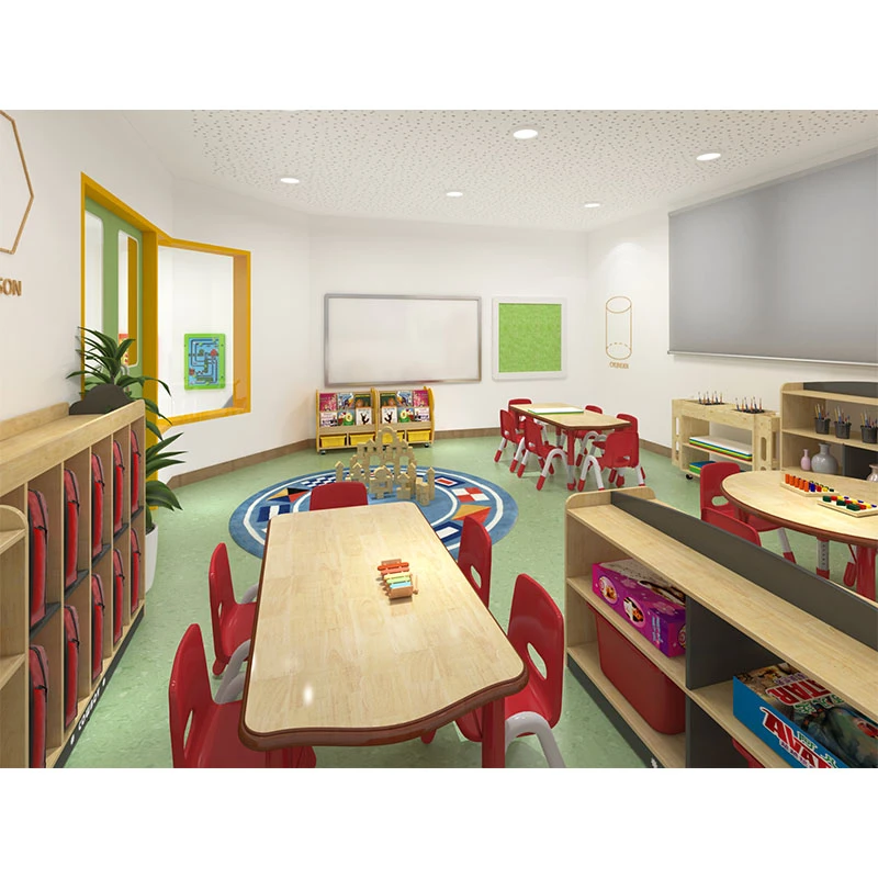 COWBOY Hot Sale Kids Wooden Chair and Table Set Daycare Nursery School Kindergarten Supplies Play School Furniture