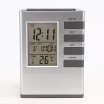 Creative Office Student Temperature Time Gift Perennial Calendar Pen Holder Clock LCD Digital Table and Table Clock Wholesale