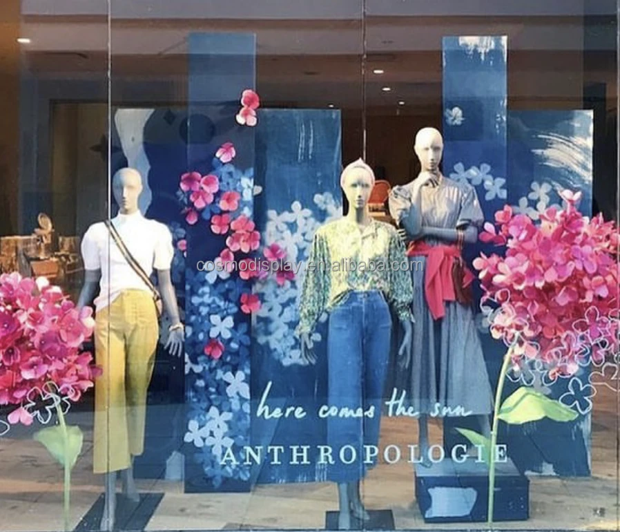 Creative shop windows handmade floral design shop display props vitrine