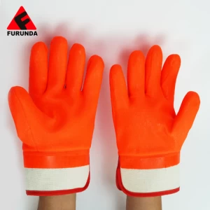 Crinkle Latex gloves Factory Direct Nylon Polyester Red Latex Palm Coating 13 Gauge
