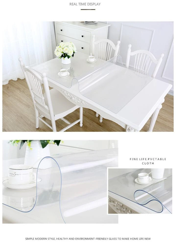 Crystal Clear Table Top Protector Plastic Tablecloth