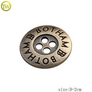 Custom 4 Hole Metals Fancy logo sewing buttons For Clothes