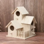 Custom eco-friendly children DIY and painted wooden bird cage bird house