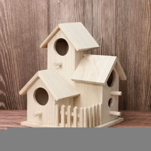 Custom eco-friendly children DIY and painted wooden bird cage bird house