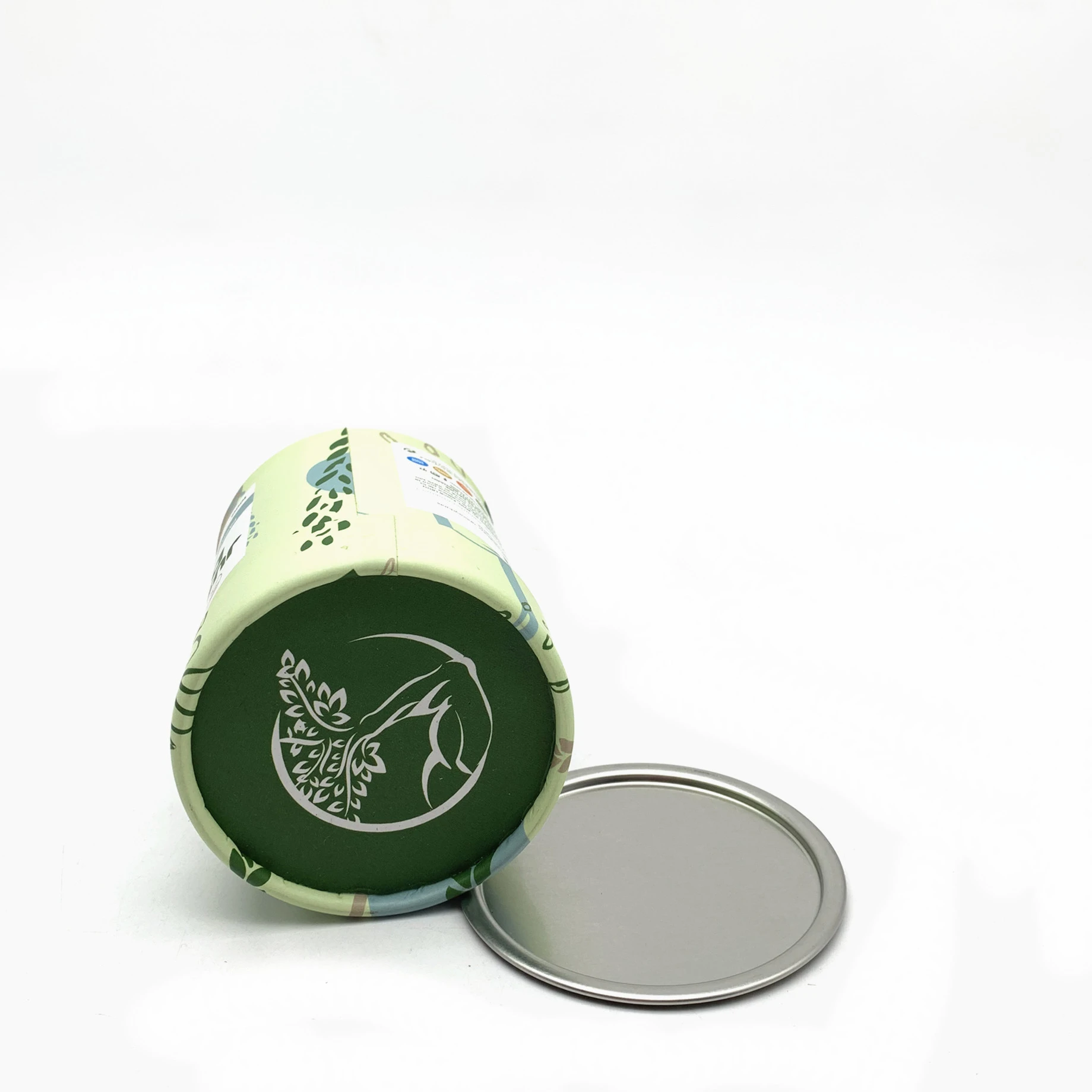 Custom Logo Empty Food Grade Round Food Packaging with Paper Cover
