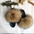 Import Custom logo indoor eva sole racoon furry fur slides sandal colorful 100% fluffy fox raccoon fur slippers  for women from China