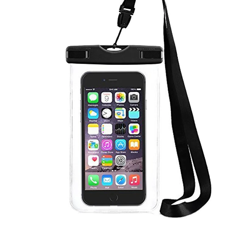 Custom logo swimming floating mobile phone accessories transparent pvc waterproof phone case bag
