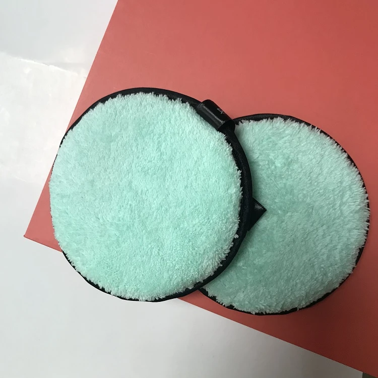 Custom logo washable Microfiber Cotton Face Cleansing Makeup Powder Magic Remover Reusable makeup remover pads