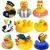Import custom mini giant donald yellow bath toy rubber duck with glasses from China