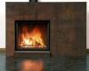 custom outdoor corten steel fireplace