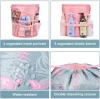 Custom portable pouch large toiletry organizer waterproof makeup bag travel bag lazy cosmetic bag drawstring