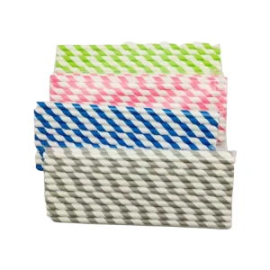 Custom printed colorful wrapped disposable straw biodegradable drinking paper straw