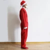 Custom Red Adult Santa Claus Christmas Suit Costume Clothes for Men