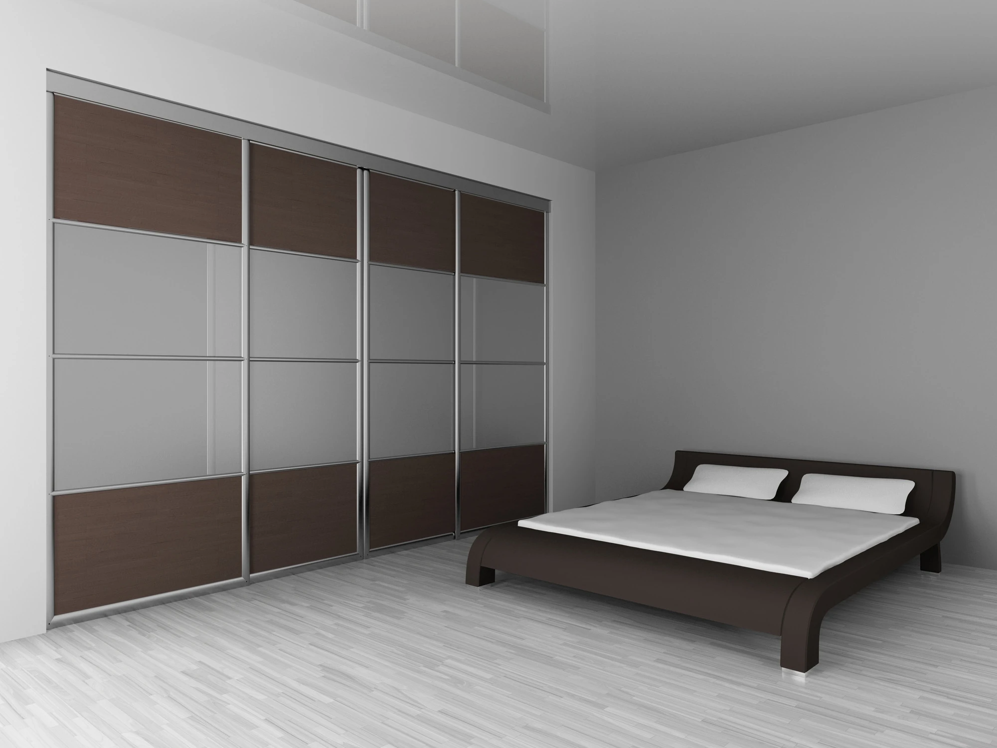 Custom wooden bedroom wardrobe closet modern design 2021 with three sliding doors