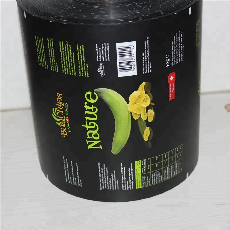 Customizable Laminated Bopp/Aluminum/Pe Packaging Bags Printed Food Grade Plastic Packing Film Rolls For Banana Chips