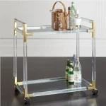 customization towel rack luxury acrylic storage shelf transparent acrylic hotel food service trolley dining car