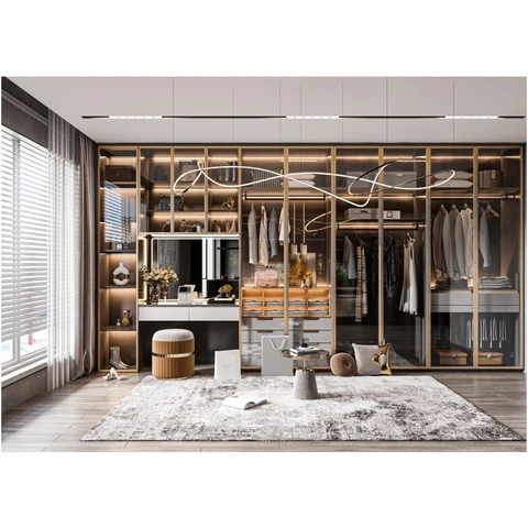 Buy Customized Luxury Modular Walk In Closet Bedroom Furniture Wooden ...