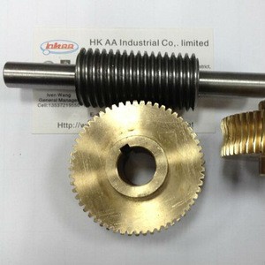 Customized precision brass worm gear and stainless steel worm shaft
