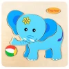 Cute cartoon animal shape Early educational toys baby learning education 3d wooden puzzle toy for kids