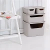 Cute design side open plastic toy storage boxes bins with lids